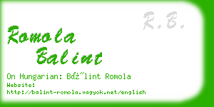 romola balint business card